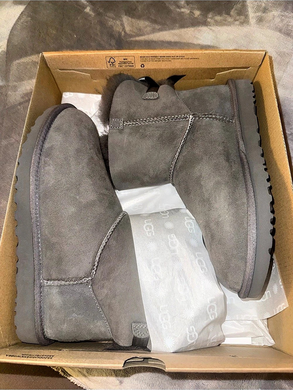 UGG W Mini Bailey Bow II Gray US 8